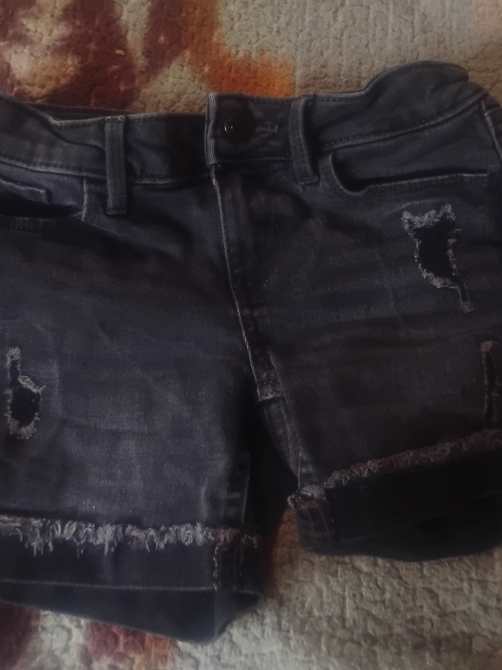 SO Girls Dark Wash Distressed Denim Shorts